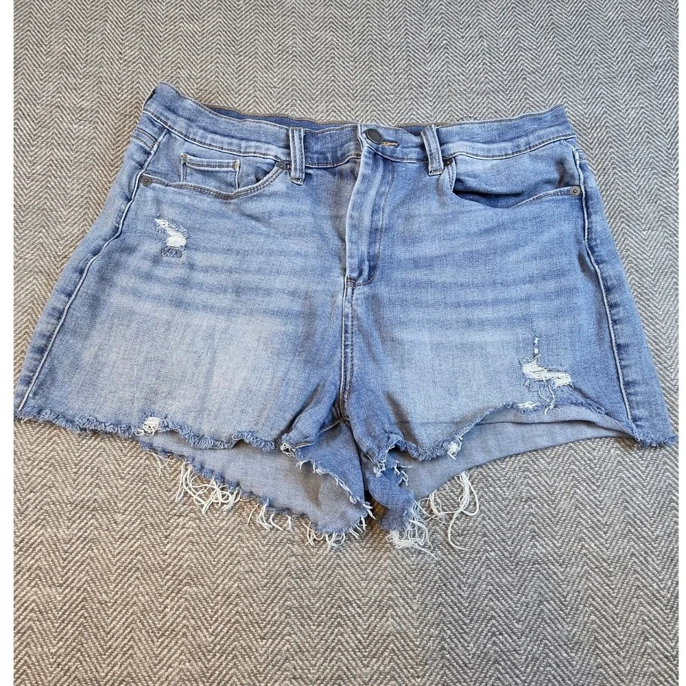 BlankNYC The Essex Classic Cut-Off Distressed Denim Shorts Light Wash 31 82M8144